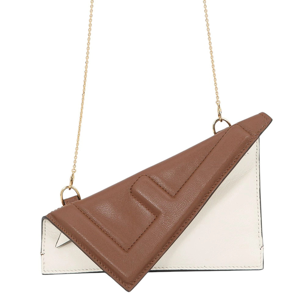Fendi Chain Shoulder Pouch Clutch Flip Leather Pochette BAG